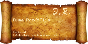 Duma Rozália névjegykártya