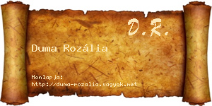Duma Rozália névjegykártya